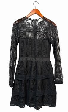 Size XS | SHILLA The Label Australian Designer Fishnet-Lace Long Sleeve Dress